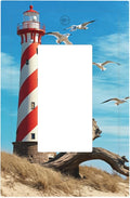 Lighthouse Coastal Scene Single Rocker Switch Cover - 1-Gang Standard US Size Nautical Coastal Beacon Light Switch Covers for Living Room Bathroom Decor
