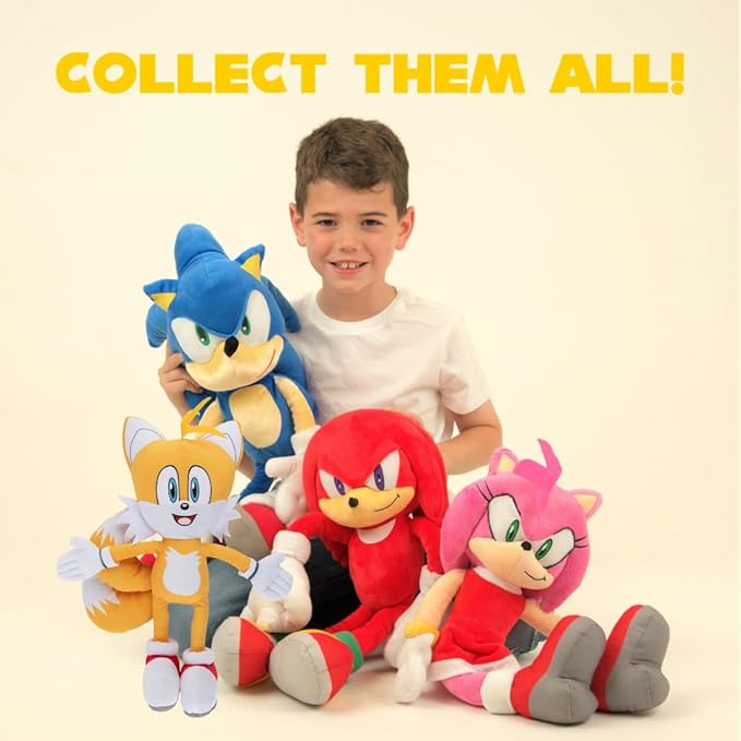 Sonic The Hedgehog Anime Knuckles The Echidna Kids Plush Cuddly Cuddle Pillow, Super Soft & Cozy, 18.50" Tall, (Officially Licensed Product) by Franco