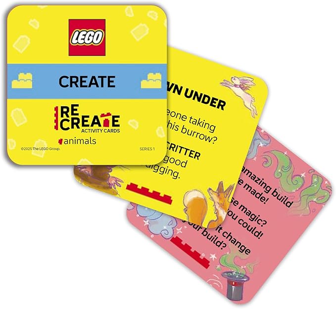LEGO Recreate Activity Cards – Animals | Creative Building Game with 30+ Activity Cards & 25 LEGO Elements | Ages 6+