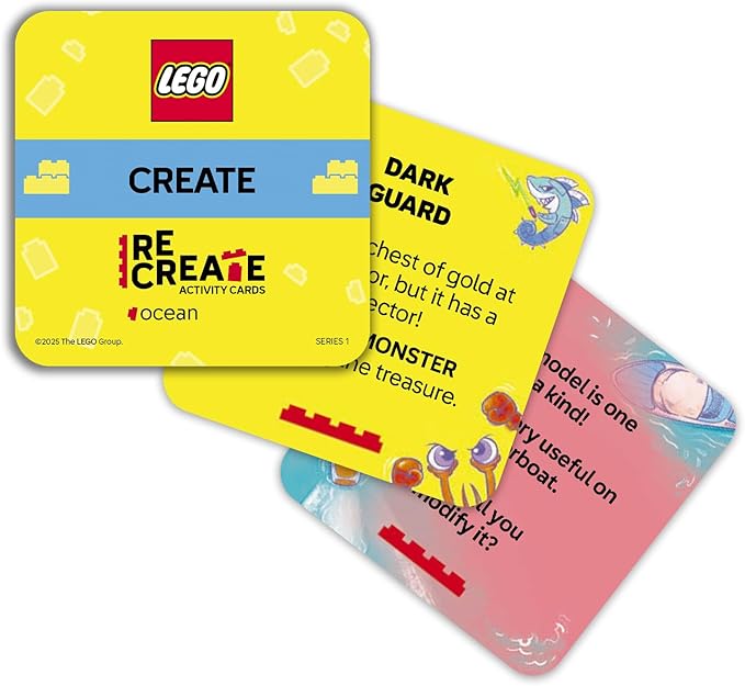 LEGO Recreate Activity Cards – Ocean | Imaginative Building Game with 30+ Activity Cards & 25 LEGO Elements | Ages 6+ | Screen-Free Creativity