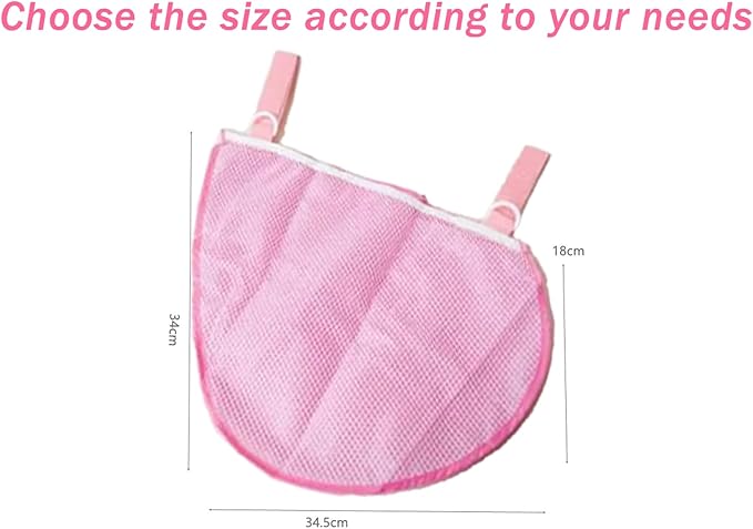 2 Pcs Portable Side Sling Stroller Cargo Net ,Non-Slip and Adjustable Straps Storage Mesh Bag ,Food Storage , Fruit Storage Bag for Baby Stroller Cargo Mesh Cargo Net for Stroller Storage (Pink)