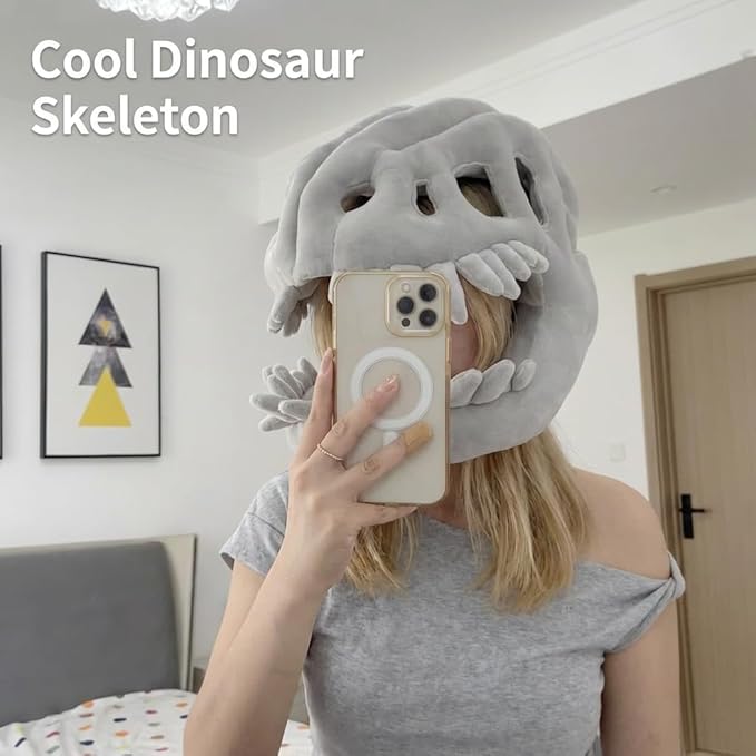 LUMIXA Dinosaur Skeleton Plush Costume - Cozy 3D Spinosaurus Outfit Wearable Cuddly Toy for Dress Up & Play