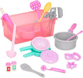 Battat – Play Circle – Cooking & Baking Playset – Hand Mixer, Rolling Pin, Ladle, Spatulas & More – Storage Bin – Kitchen & Cooking Toys for Kids – 3+ Years– Dinner for Eight Cookware