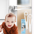 Neobay Adjustable Child Proof Door Lock, Easy Way for Baby Proof Litter Box While Keep Door Prop Open for Cats, No-Drill & Portable Alternative of Pet Gates and Interior Cat Door, White, 2 Packs