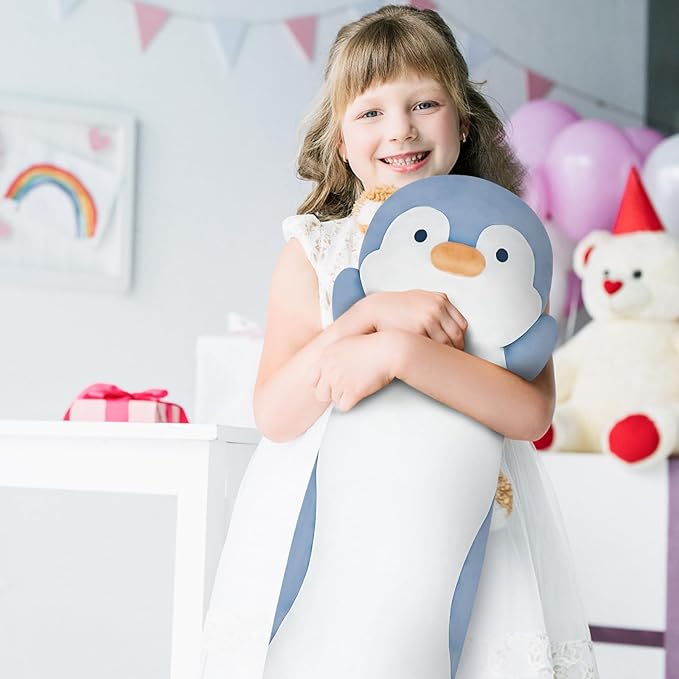 Dalmao 22 inch Long Penguin Body Pillow for Kids, Big Penguin Stuffed Animal Plush Toys, Cute Cuddle Pillow Gift for Kids, Girls, Girlfriends, Birthday