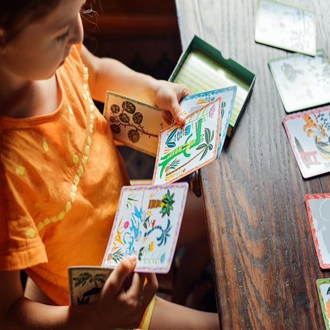 eeBoo: Volcano Island Create a Story Pre-Literacy Cards, 36 Cards with Colorful Characters, Encourages Imagination, for Ages 3 and up