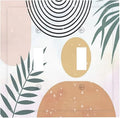 Light Switch Cover Boho Mid Century Sun Leaves 2 Gang Wall Plate Double Light Switch Plate Abstract Leaf Arch Toggle Decorative Outlet Covers Electrical Switchplate for Bathroom Home Decor