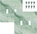 Outlet Covers Green Marble Luxury Abstract 1 Gang Duplex Light Switch Cover Plate Decorative Wall Plates Electrical Switchplate Receptacle for Bathroom Bedroom Decor（2 Pack）