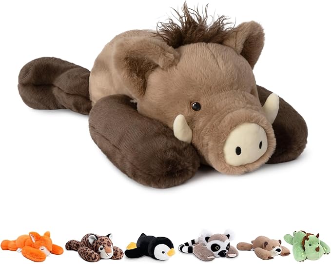 Niuniu Daddy Weighted Wild Boar Stuffed Animal for Kids & Adults, 20 Inch 3.3lb Large Plush Toy with Soft Fur, Weighted Plushies Pillow for Sensory Calm, Huggable Gift for Everyday Comfort