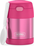 THERMOS FUNTAINER Insulated Food Jar,10 Ounce,Kid Friendly Food Jar with Foldable Spoon,Pink,(Pack of 6)