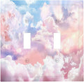 Colorful Abstract Clouds 2 Gang Light Switch Cover Plate Double Toggle Wall Plate Decorative Outlet Cover Electrical Faceplate Switchplate for Bedroom Bathroom Kitchen Decor
