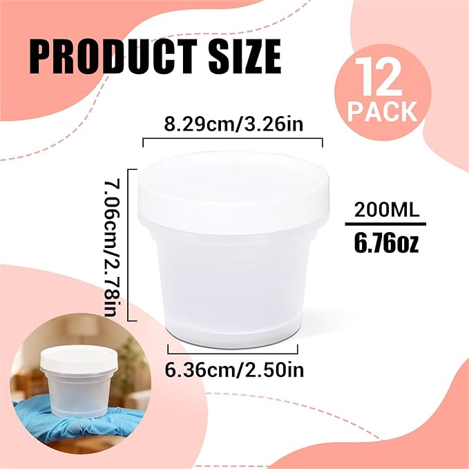 ASEVAT 12 Pack 6.67 oz Food Storage Containers with Twist Lids – Leakproof BPA-Free Soup Containers, Microwave/Dishwasher Safe Freezer Containers for Meal Prep, Leftovers & Takeout