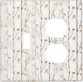 Boho Floral Watercolor Tree Branch Flower Minimalist Wallplates 1 Toggle 1 Duplex Switch Plate Electrical GFCI Faceplate Decorative Light Switch Covers for Bedroom Living Room Decor
