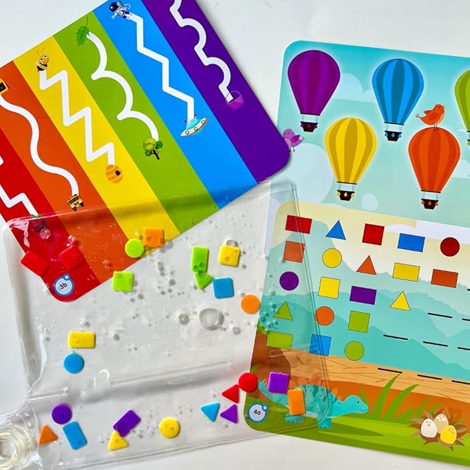 hand2mind Colors and Shapes Sensory Pad, Fine Motor Skills Toys for 3 Year Old, Sensory Toys for Sensory Play, Occupational Therapy Toys, Calming Toys for Kids, Shape Sorting Toy, Calm Down Corner
