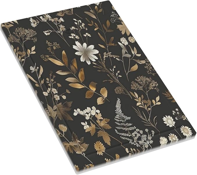 Light Switch Cover Plate Black Gold Floral Dark Leaves Vintage Flowers 1 Gang No Device Blank Electrical Wall Plates Faceplate Decorative Switch Plate for Bed Room Home Decor