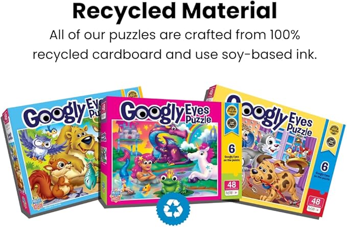 MasterPieces – 48 Piece Jigsaw Puzzle for Kids 4+ Years, Funny Christmas with Googly Eyes, Educational and Fun Game, Gift Idea for Children, 19" x 14"