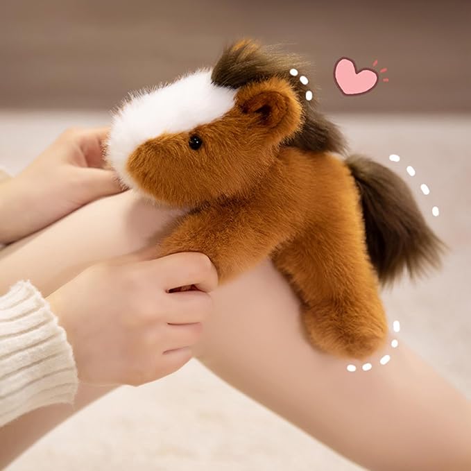 PEACH CAT Horse Stuffed Animal 7.8" Cute Plushies Small Plush Toys Gifts for Kids Brown