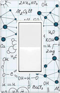 Chemical Formula 1-Gang Rocker Wall Plate, Light Blue Science Switch Plate for Classroom, Study Room, Office & Kids Room