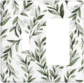 Green Leaf Olive Leaf Sage Floral Outlet Covers 1 Toggle 1 Rocker Combination Decorative Wall Plate Electrical Switch Plates Light Switch Cover Plate for Bedroom Living Room Decor