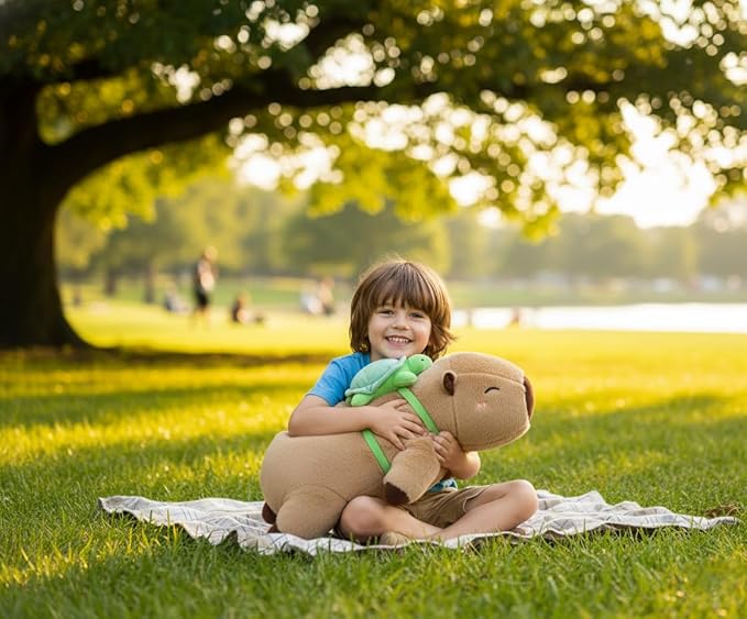 FoxVilla Weighted Stuffed Animals, Large Weighted Plush Stuffed Animals for Adults, Cute Soft Weighted Plush Throw Animal Pillow Toy, Birthday Gifts for Adults Kids (Capybara, Large)