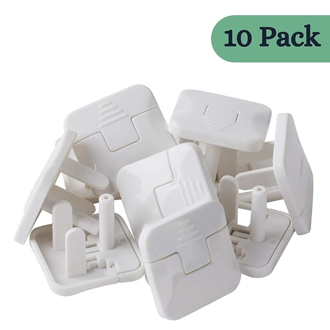 Bates- Outlet Covers Child Proof, 10 Pack, White, 3 Prong Outlet Covers