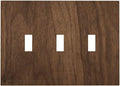 Decorative Light Switch Cover Plate Dark Brown Wood Grain 3 Gang Wall Plate Triple Toggle Switch Plate Covers Electrical Outlet Cover for Farmhouse Cabin Decor