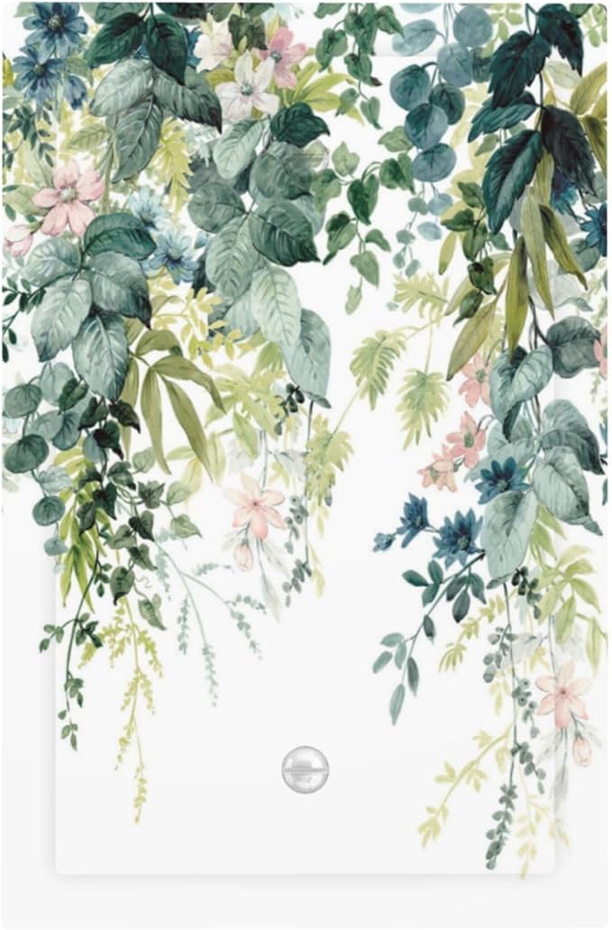 Colorful Plant Flower Sage Eucalyptus Leaves Light Switch Cover Plate 1 Gang No Device Blank Electrical Wall Plates Faceplate Decorative Switch Plate Covers for Bedroom Living Room Decor