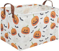 Rectangular Halloween Basket,Halloween ghost storage basket Collapsible toy storage box Waterproof canvas storage basket,Halloween Candy Basket,Halloween Decor,Gothic decor(Pumpkin)