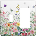 Outlet Covers Boho Colorful Flowers Plant Rustic Wildflower 1 Toggle 1 Rocker Combination Decorative Wall Plate Electrical Switch Plates Light Switch Cover Plate for Bed Room Bathroom