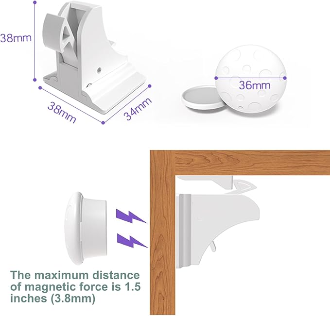 Magnetic Cabinet Locks Baby Proofing, Child Safety Magnet Drawer Lock (8 Locks + 2 Key), Safety First Adhesive Magnetic Locks for Cupboard and Pantry Door