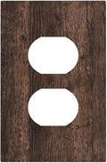 Outlet Covers Rustic Brown Wood Plank Retro Wooden Board 1 Gang Duplex Light Switch Cover Plate Decorative Wall Plates Socket Cover Electrical Switchplate for Farmhouse Home Decor