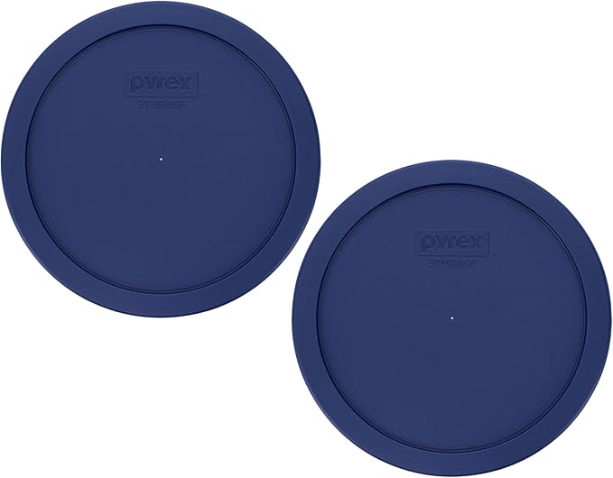 Pyrex 7402-PC 6 and 7-Cup Blue Food Storage Replacement Lid (2-Pack) - Made in USA