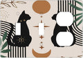 70s Mid Century Boho Abstract Cat 3 Gang 2 Toggle 1 Duplex Combination Light Switch Plate Decorative Triple Toggle Wall Plate Cover Electrical Faceplate Switch Face Plate