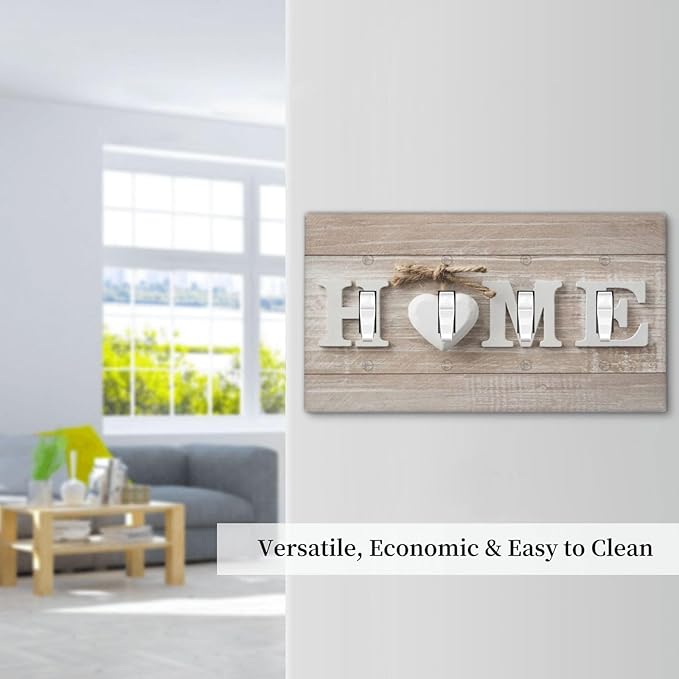 Farm Country Love Home Wood Print Decorative 4 Gang Quad Toggle Light Switch Cover Electric Large Size Quadruple Faceplate Decorative Switch Face Wallplate