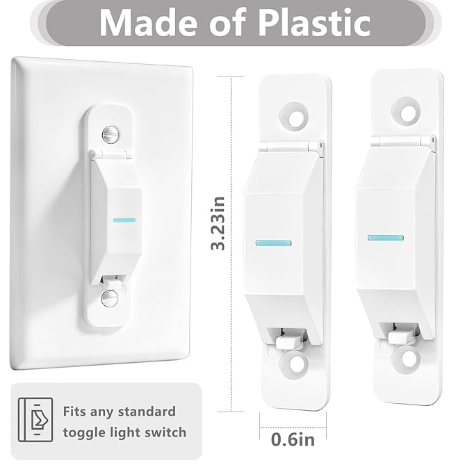 2 Pack Light Switch Cover Guard,Wall Light Switch Lock With Glow In The Dark Effect, Child Proof Wall Switch Cover Keeps Lights or Switches from Being Accidentally Turned ON or OFF （White)