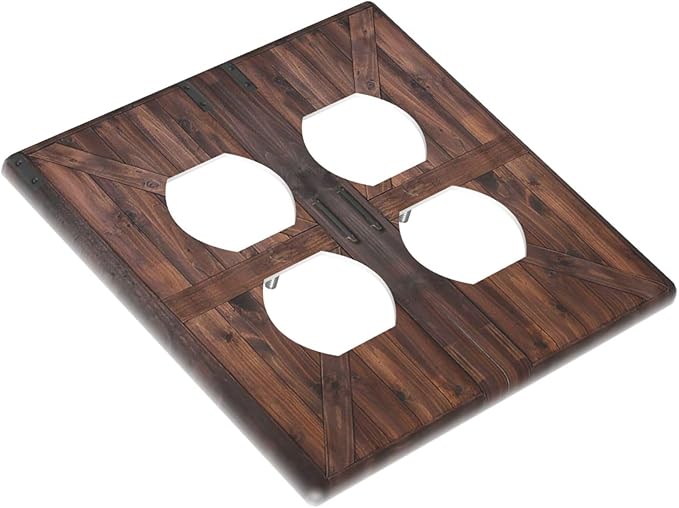 Decorative Outlet Covers Rustic Barn Doors Vintage Brown Wood Plank 2 Gang Wall Plate Double Duplex Light Switch Cover Switch Plate Covers Faceplate for Farmhouse Bedroom Decor