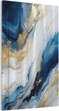 Abstract Blue Granite Luxury Watercolor Marble Texture Print 1 Gang Light Switch Covers No Device Wall Plate Decorative Unique Blank Switchplate Electrical Faceplate for Kitchen Decor