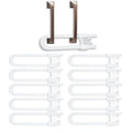 Vmaisi Baby Sliding Cabinet Locks - Adjustable U Shaped Child Safety Locks for Cabinets with Handles or Knobs, Childproof Latches for Kitchen Bathroom Storage Cupboards 10 Pack