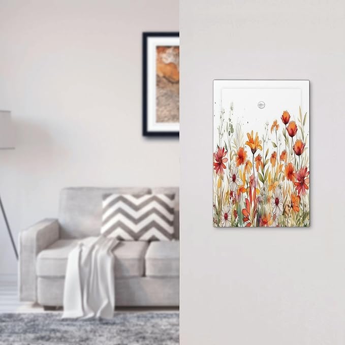 Watercolor Wild Flower Floral Daisy Plant Light Switch Cover Plate 1 Gang No Device Blank Electrical Wall Plates Faceplate Decorative Switch Plate for Bedroom Living Room Decor