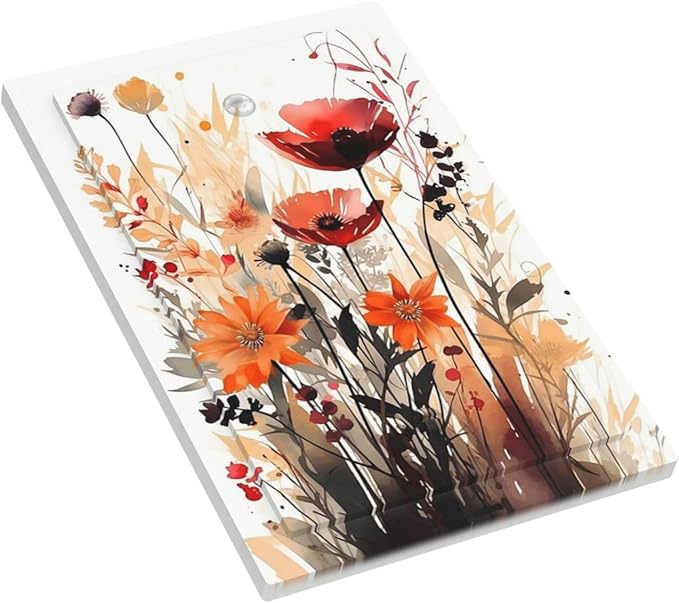 Light Switch Cover Plate Country Watercolor Flowers Art Wildflower 1 Gang No Device Blank Electrical Wall Plates Faceplate Decorative Switch Plate for Bedroom Cabin Decor