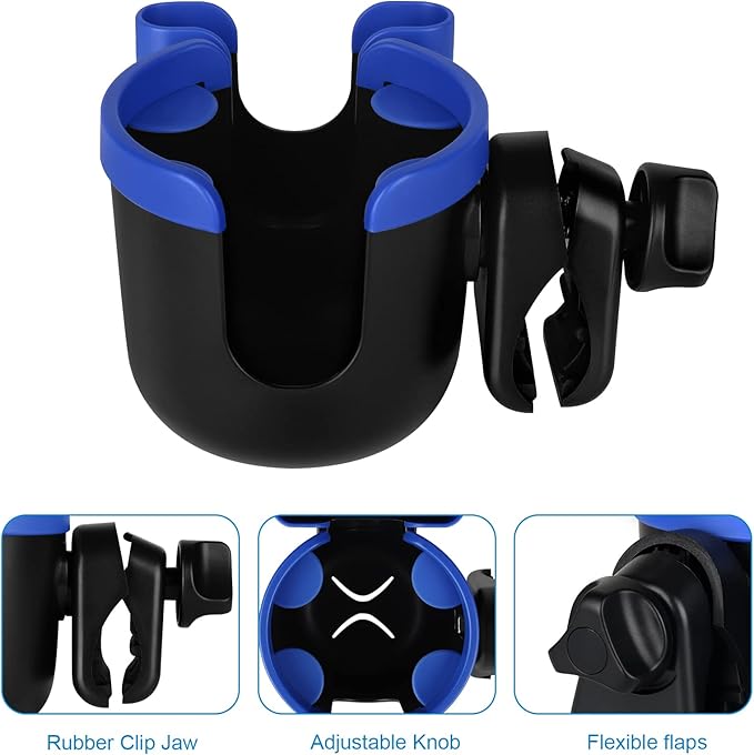 Accmor Stroller Cup Holder with Phone Holder, Bike Cup Holder, Universal Cup Holder for Uppababy Nuna Doona Strollers, 2-in-1 Cup Phone Holder for Stroller Bike Accessory
