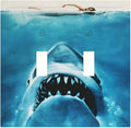 Swimming Woman Funny Shark Blue Ocean Decorative Switch Plates 2 Gang Double Toggle Outlet Light Switch Cover Wall Plate Electrical Faceplate for Kids Room Bedroom Decor
