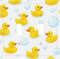 Cheerful Rubber Ducks & Bubbles Bath Time Double Toggle Switch Cover - 2-Gang Standard US Size Bathroom Funny Duck Light Switch Covers for Boys & Girls Bathroom Decor