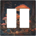 Decorative Art Light Switch Covers Maple Path 2 Gang Dual Rocker Outlet Switch plate Faceplate GFCI for Home Decor