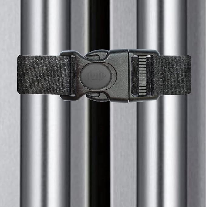 French Door Fridge Lock Pantry Lock for Refrigerators Cabinets RV Cable Tie Best Gifts for Child Safety Products Black 2 Count (Pack of 1) (Black, 1X16 in)