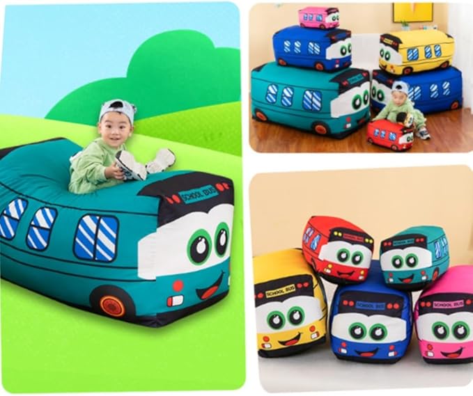 OUKEYI 11.8 Inch/30cm Car Plush Toy Simulation Bus Cute Cartoon Pillow Filling Car Plush Pillow Toy Gift Children's Birthday Party Gift (Green)