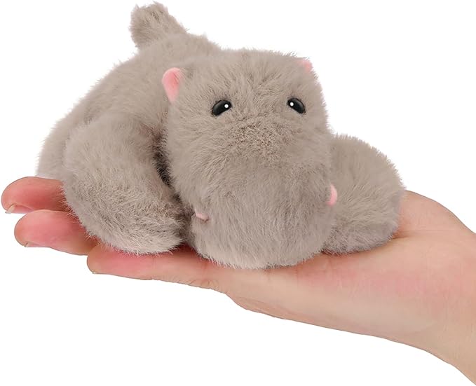 PEACH CAT Hippo Stuffed Animal Cute Hippopotamus Plushies Small Plush Toys Gifts for Kids Dark Gray