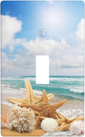Ocean Beach Seashell Light Switch Cover Plates Decorative Single Toggle Wall Plate, 1 Gang Lightswitch Cover