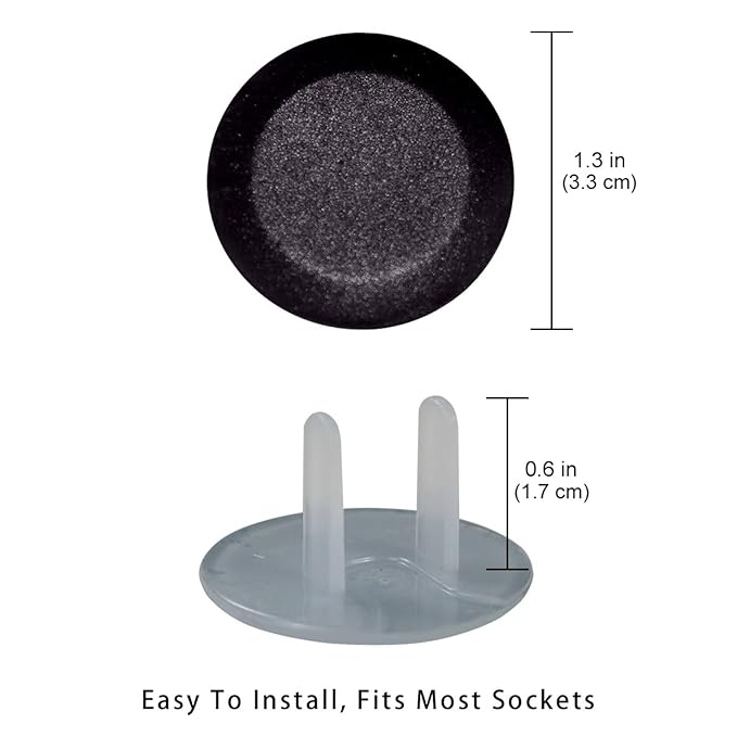 Pure Black Color Outlet Covers Baby Proofing Child Proof Plug Covers for Electrical Outlets Easy Install Outlet Plug Covers