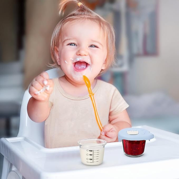 Toyvian Baby Glass Dessert Cups With Lid, Food Storage Bowl Kids Heated Glass Soup Container
